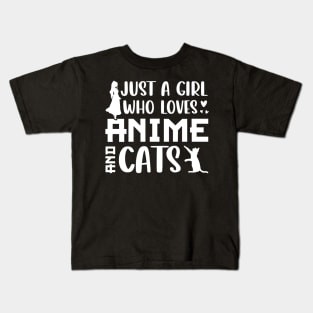 just a girl who loves anime cats t shirt Kids T-Shirt